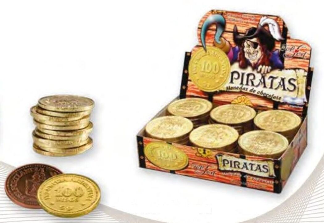 Monedas de Chocolate Piratas Felfort, 5 g / 0,17 oz (Caja de 60 unidad
